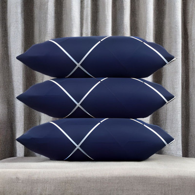 Urmila Creation LUXURY Microfibre Solid Sleeping Pillow Pack of 3(Blue)