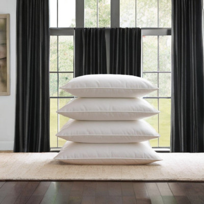 CATHROL Microfibre Solid Sleeping Pillow Pack of 4(White)