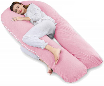 Mom's Moon Extra Long pergnancy pillow Microfibre Solid Body Pillow Pack of 1(Light Pink)