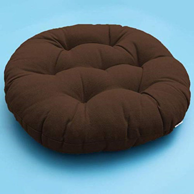 aeTHEric Microfibre Solid Chair Pad Pack of 1(Brown)