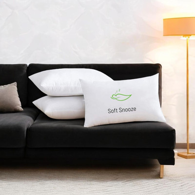 SOFT SNOOZE Microfibre Sleeping Pillow Pack of 3 Solid Soft Luxury(White)