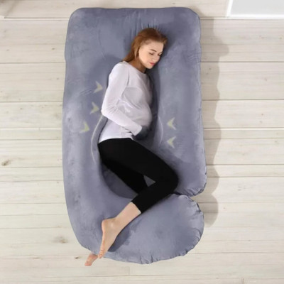 Prifarodo Pregnancy G & J Shape for Pregnant/Maternity Back Pain Relief, & Belly Support Microfibre Solid Pregnancy Pillow Pack of 1(Grey)
