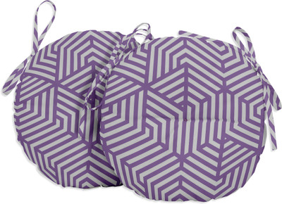Vargottam Polyester Fibre Geometric Chair Pad Pack of 2(Dusty Purple)