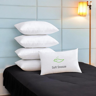 SOFT SNOOZE Microfibre Sleeping Pillow Pack of 5 Solid Luxury(White)