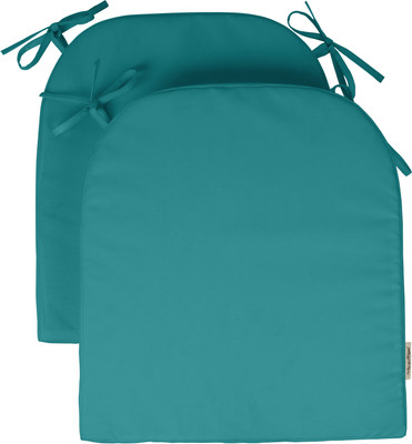 Vargottam Polyester Fibre Solid Chair Pad Pack of 2(Turquoise Green)