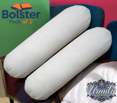 Urmila Creation Microfibre Bolster Pack of 2 Solid(White)