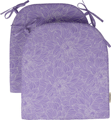 Vargottam Foam Abstract Chair Pad Pack of 2(Lavender1)
