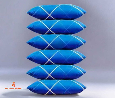 Rolling Animal Microfibre Sleeping Pillow Pack of 6 Solid LUXARY(Dark Blue)
