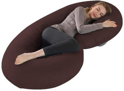 Mom's Moon Microfibre Solid Pregnancy Pillow Pack of 1(Brown)