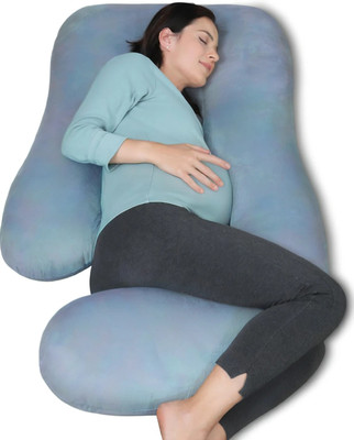 Soo Jaoo Maternity Pillow Microfibre Solid Pregnancy Pillow Pack of 1(Sky Blue)
