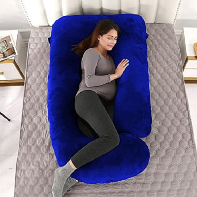 JoJo ultra soft j shaped pillow Microfibre, Polyester Fibre Solid Pregnancy Pillow Pack of 1(ROYAL BLUE)