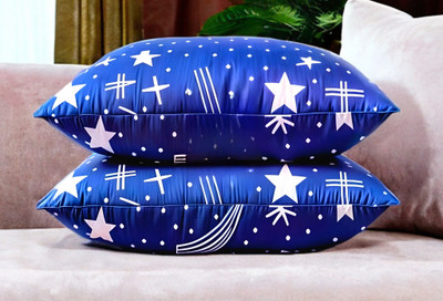 YPOLOIPO LUXURY Polyester Fibre Abstract Sleeping Pillow Pack of 2(Blue)