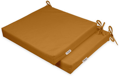 Vargottam Foam Solid Chair Pad Pack of 2(Mustard Yellow)