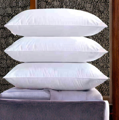 GUNVAR INDIA PRIVATE LIMITED LUXURY Polyester Fibre Solid Sleeping Pillow Pack of 3(White)