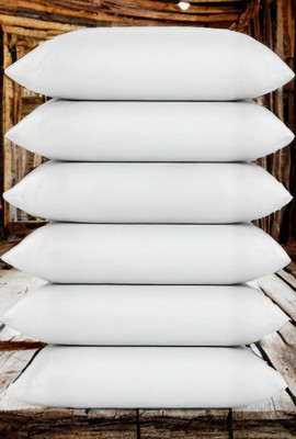EIRINI LUXURY Microfibre Solid Sleeping Pillow Pack of 6(White)