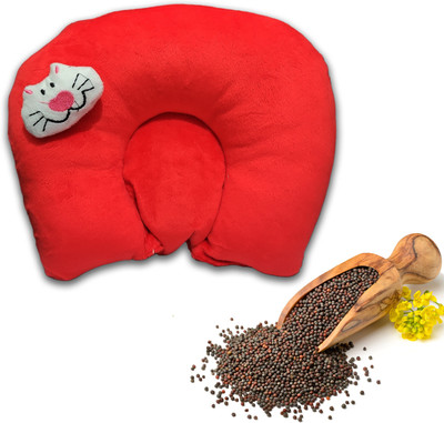 BabeDesk Mustard Seeds Toons & Characters Baby Pillow Pack of 1(Red)