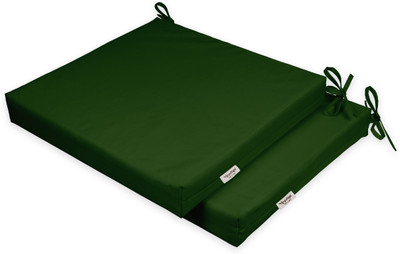 Vargottam Foam Solid Chair Pad Pack of 2(Dark Green)
