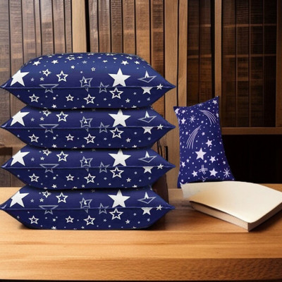 fulffystyl Microfibre Sleeping Pillow Pack of 5 Solid luxury(Blue)