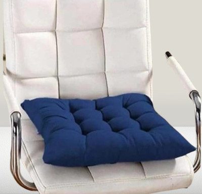 THM Microfibre Solid Chair Pad Pack of 1(Blue)