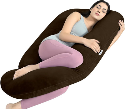 Mojo J SHAPE Microfibre Solid Pregnancy Pillow Pack of 1(Brown)