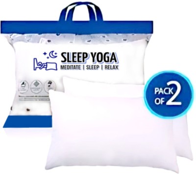 Sleep Yoga Polyester Fibre Solid Sleeping Pillow Pack of 2(White)