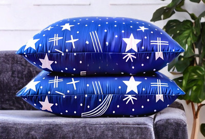 YPOLOIPO LUXURY Polyester Fibre Abstract Sleeping Pillow Pack of 2(Blue)