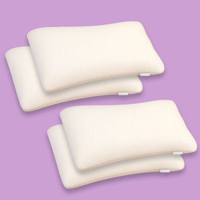 Hinmin Memory Foam Sleeping Pillow Pack of 4 Solid Luxury Memory Foam Orthopedic Pillow for Better Sleep with Washable Cover(White)
