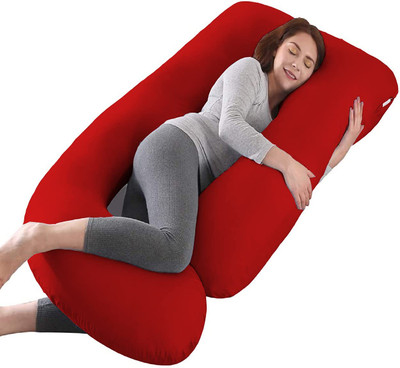 dyf ultra soft j shaped Polyester Fibre Solid Pregnancy Pillow Pack of 1(Red)