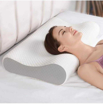 HKZ-YG Cervical Contour Memory Foam Pillow + Anti-Snoring + Stomached + Side Sleepers Memory Foam Solid Orthopaedic Pillow Pack of 1(Grey)