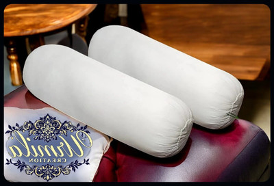 Urmila Creation Round Microfibre Solid Bolster Pack of 2(White)