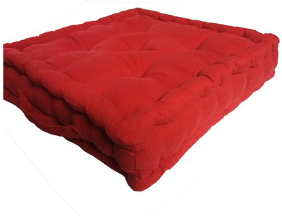 New Ladies Zone Cotton Solid Floor Cushion Pack of 1(Red)