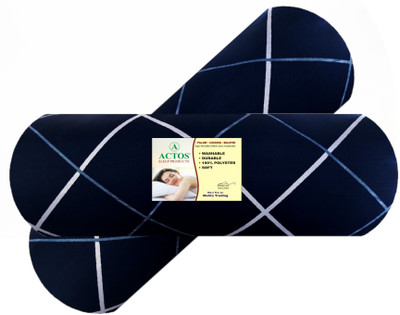 ACTOS Microfibre Geometric Bolster Pack of 2(Dark Blue)