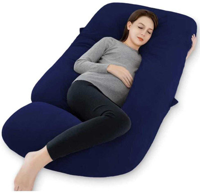 DFH Comfortable Microfibre Solid Pregnancy Pillow Pack of 1(Dark Blue)