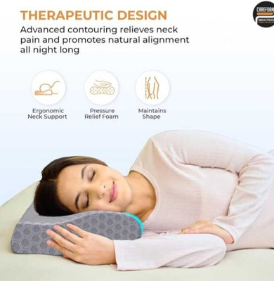 EYELUK Memory Foam Orthopaedic Pillow Pack of 1 Solid Orthopaedic pillow(White)