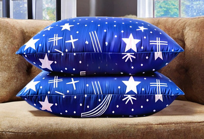 YPOLOIPO Polyester Fibre Sleeping Pillow Pack of 2 Abstract LUXURY(Blue)