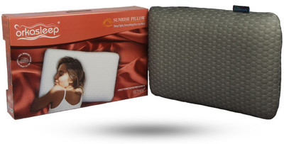 OrkaSleep Memory Foam Solid Orthopaedic Pillow Pack of 1(White)