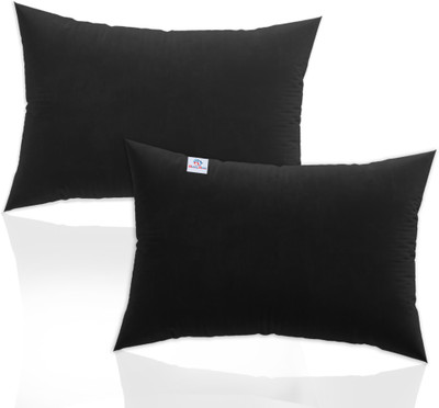 Heart Home Microfibre Solid Sleeping Pillow Pack of 2(Black)