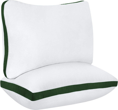 Daddy Cool Ultra Soft Gusset Pillow Microfibre Solid Sleeping Pillow Pack of 2(Dark Green)