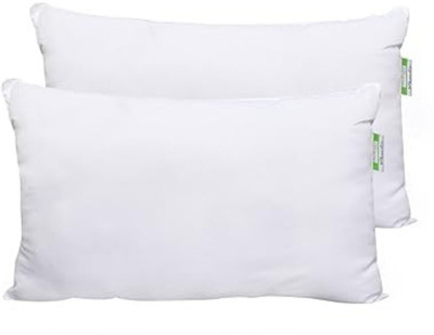 GoodSoft Height Adjustable Cotton Solid Sleeping Pillow Pack of 2(White)