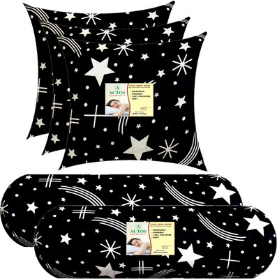 ACTOS Microfibre Solid Bolster Pack of 5(Black)