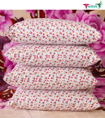 TWIROX LUXURY Polyester Fibre Floral Sleeping Pillow Pack of 4(PRINTED)
