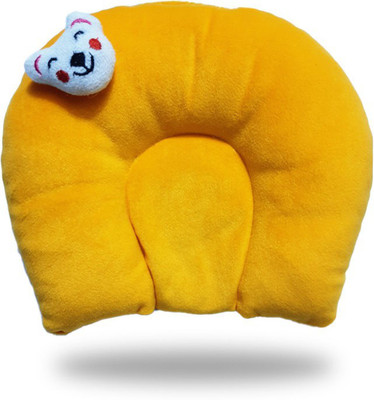 Momease Cotton Baby Pillow Pack of 1 Toons & Characters(Yellow)