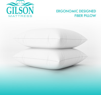 Gilson Ergonomic Designed 16x24 Inch Polyester Fibre Solid Sleeping Pillow Pack of 2(White)