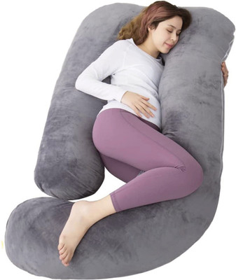 GLITZ GURBAN X PRO Memory Foam Solid Pregnancy Pillow Pack of 1(Grey)