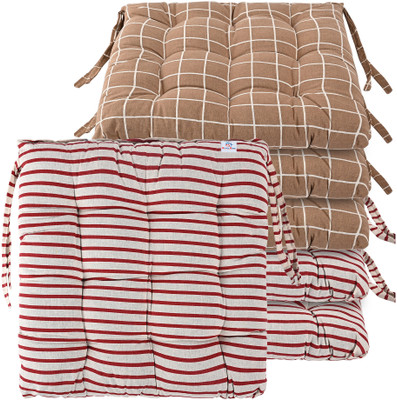 HOMESTIC by Kuber Industries Microfibre Abstract Chair Pad Pack of 6(Brown, Maroon)