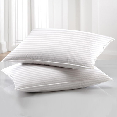 TH Creative Polyester Fibre Stripes Sleeping Pillow Pack of 2(White)