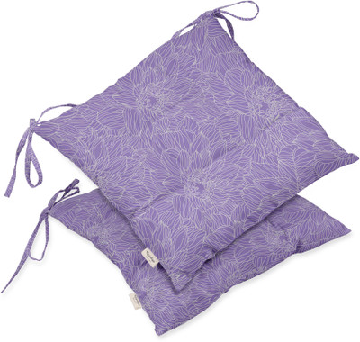Vargottam Polyester Fibre Abstract Chair Pad Pack of 2(Dusty Violet)