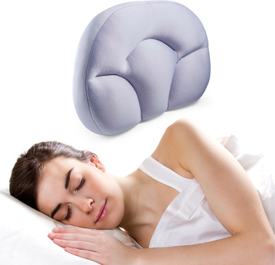 RELAX COMPANY Ultimate 3D Bean Neck Cervical Pillow Microfibre Solid Sleeping Pillow Pack of 1(Grey)