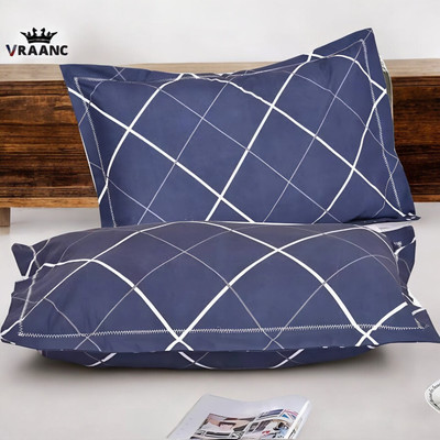 vraanc Luxury Microfibre Abstract Sleeping Pillow Pack of 2(Blue)