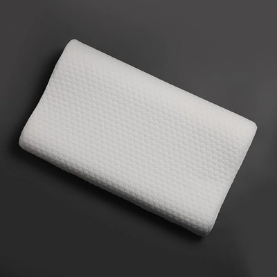 DZX-RE Cervical Contour Memory Stomache / Side Sleepers / Anti-Snoring Memory Foam Solid Orthopaedic Pillow Pack of 1(White)